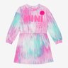 vestido infantil tie dye rosa mini fashion momi lookinho