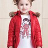 jaqueta infantil menina doudoune vermelha momi