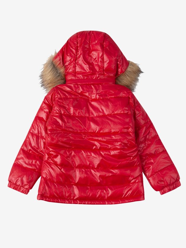jaqueta infantil menina doudoune vermelha momi costas