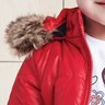 jaqueta infantil menina doudoune vermelha momi gola