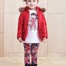 jaqueta infantil menina doudoune vermelha momi look