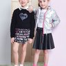 casaco infantil feminino love preto momi look
