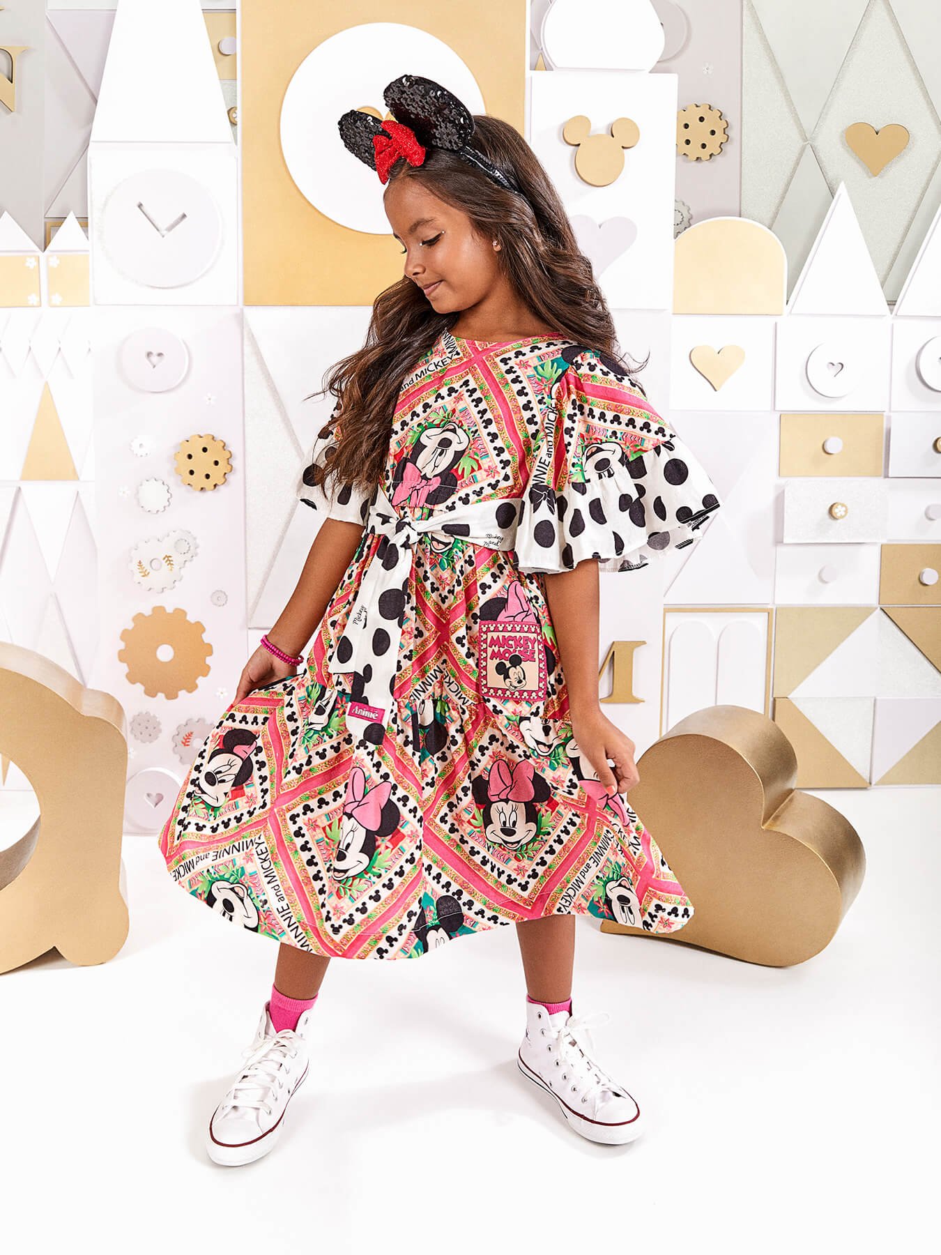 Vestido Fashion Mickey e Minnie