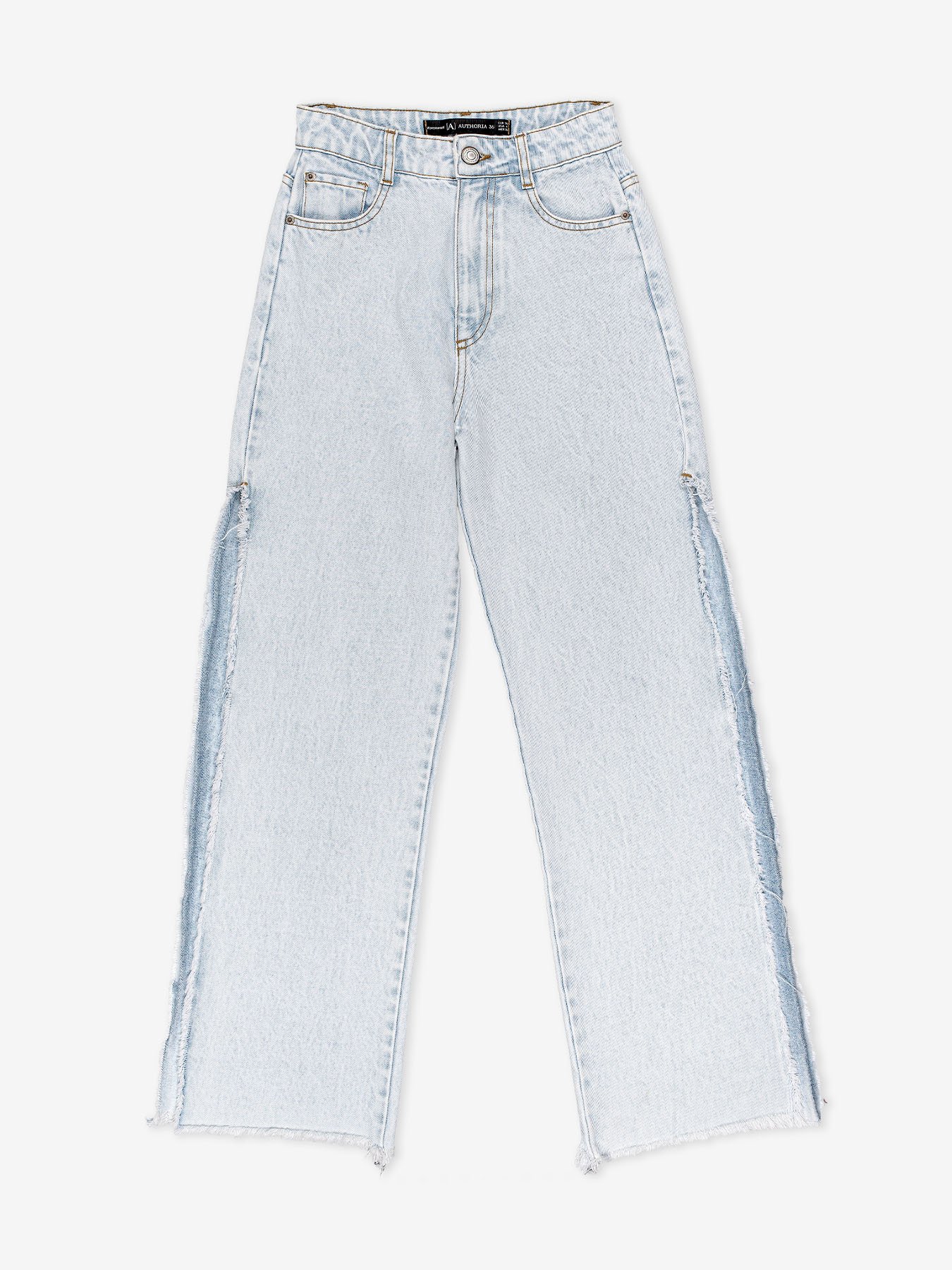 Calça Wide Jeans Com Abertura Lateral