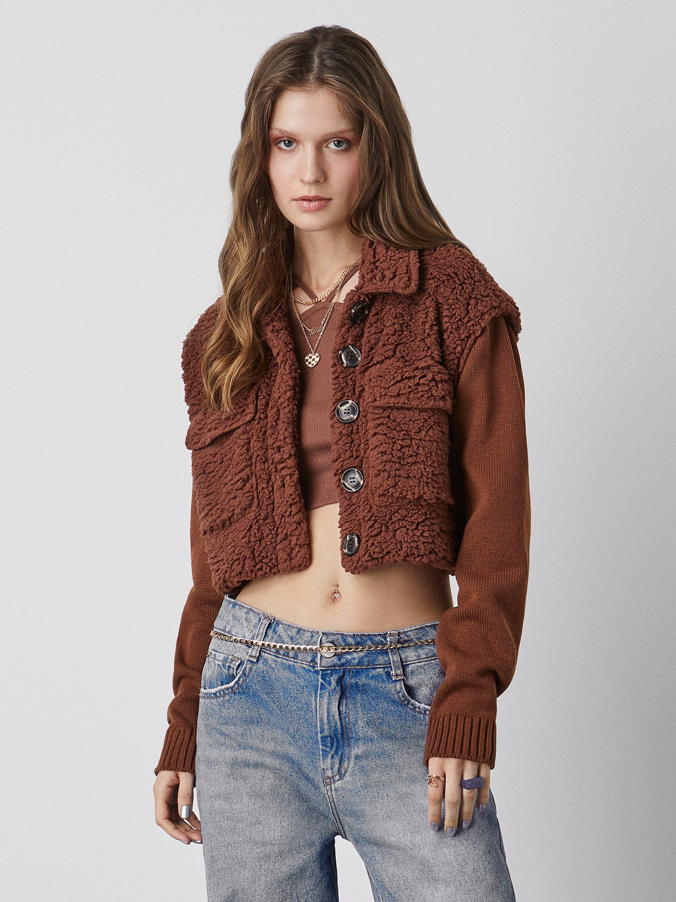 Casaco Cropped de Pelo