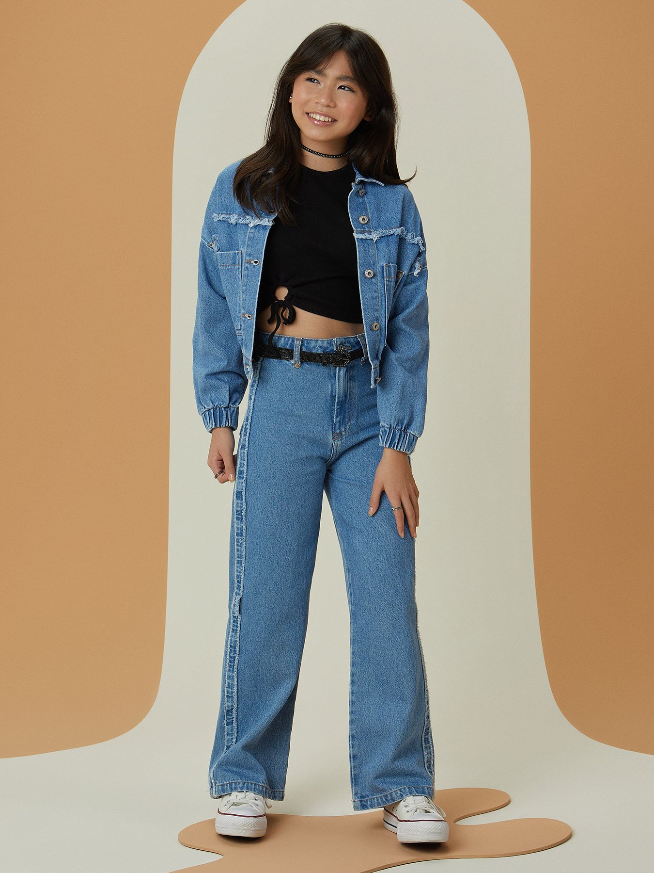 Jaqueta Jeans Com Desfiado