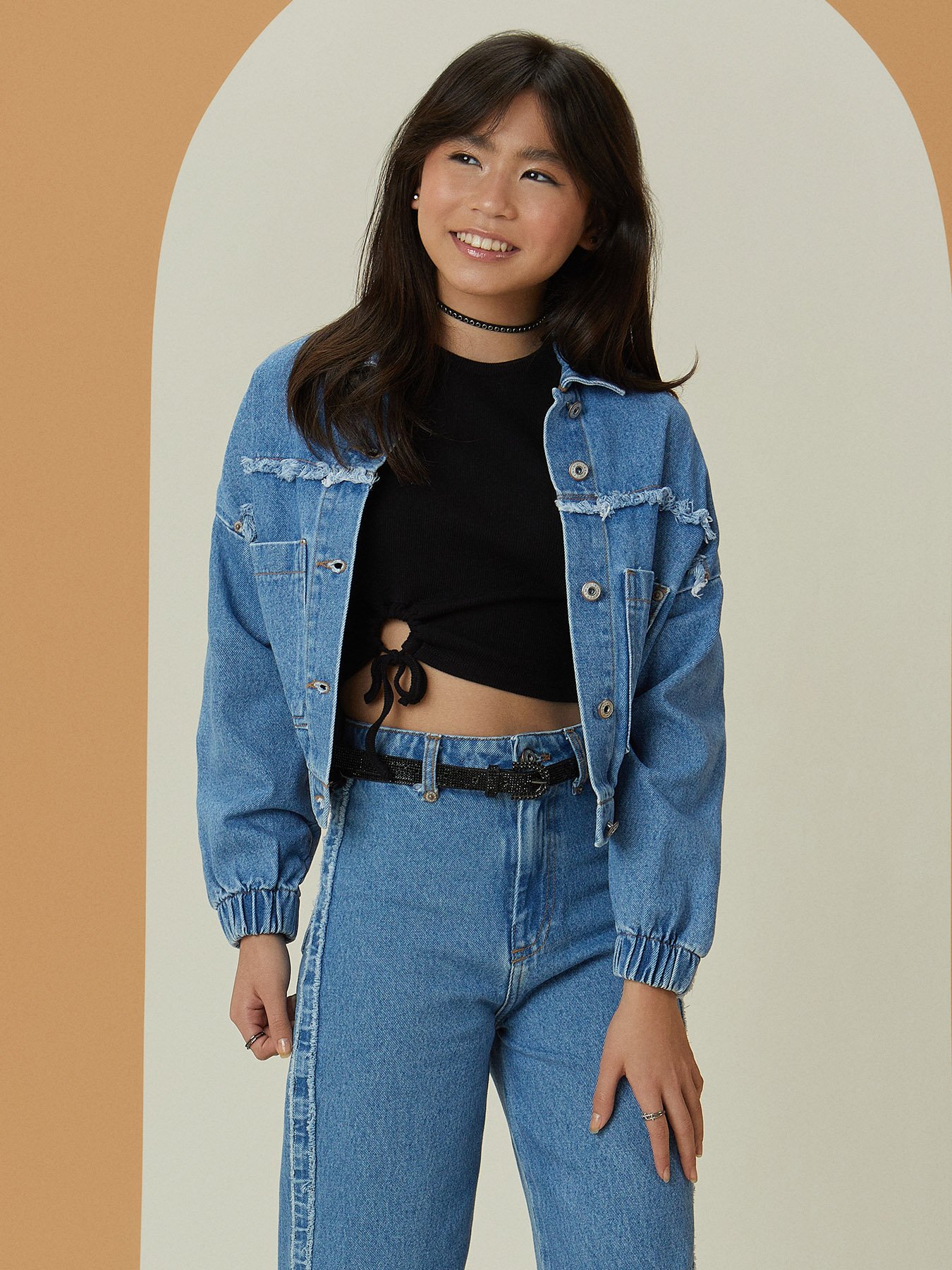 Jaqueta Jeans Com Desfiado