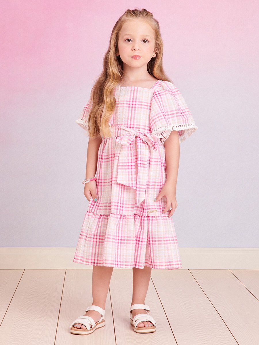 Vestido Xadrez Com Lastex