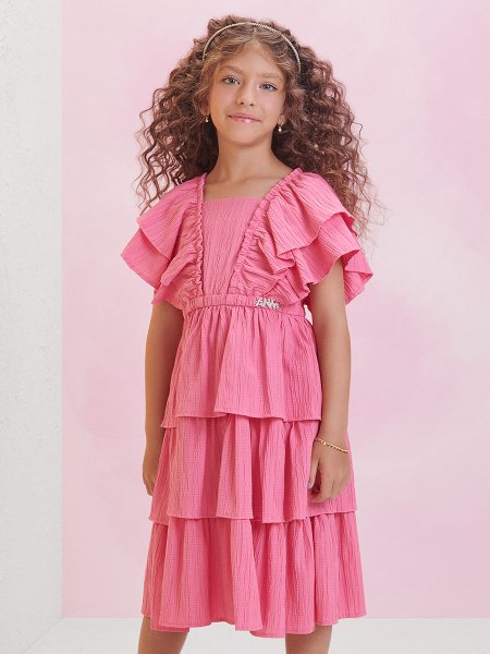 Vestido Rosa de Babados