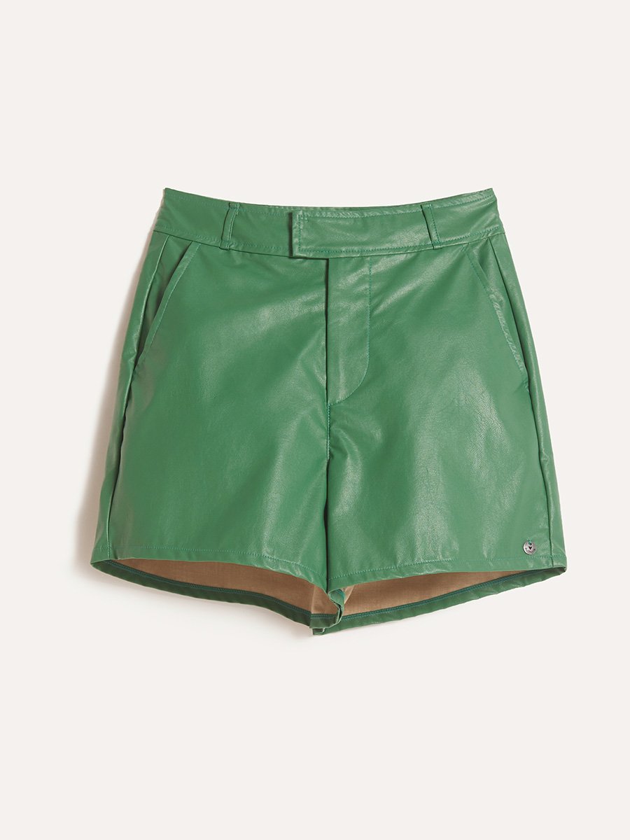 Short Fake Leather Verde