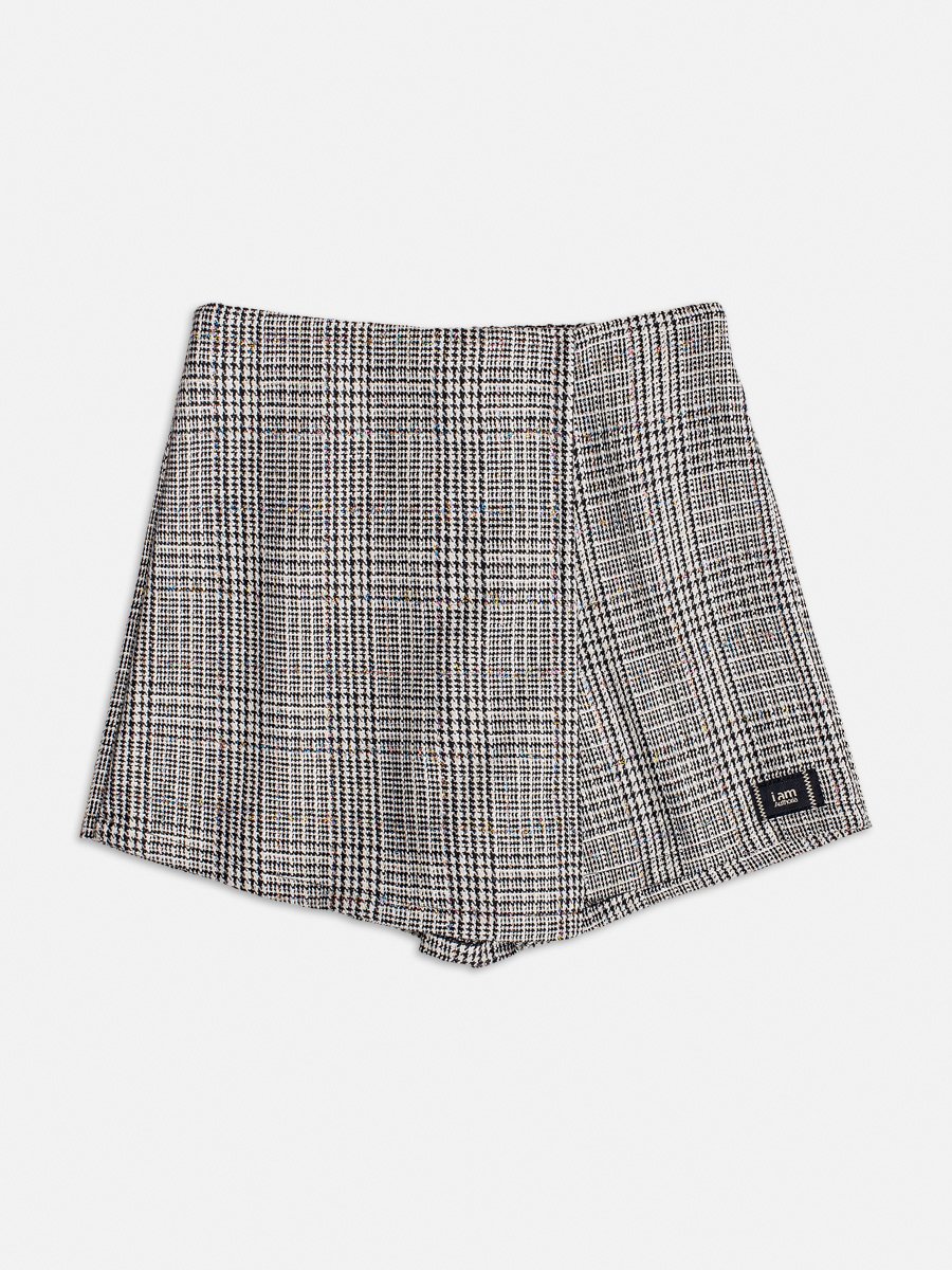 Short Saia Tweed Xadrez