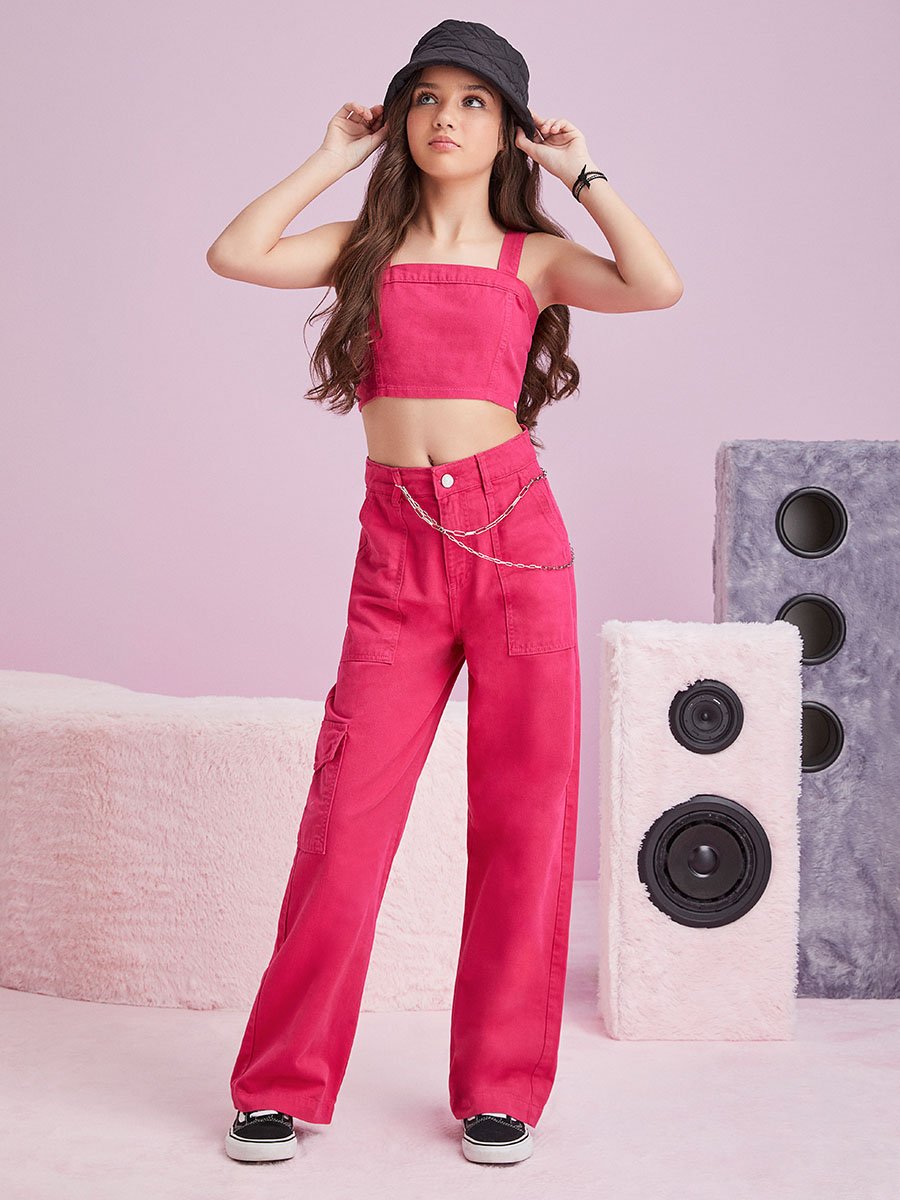 Calça Wide Cargo Pink