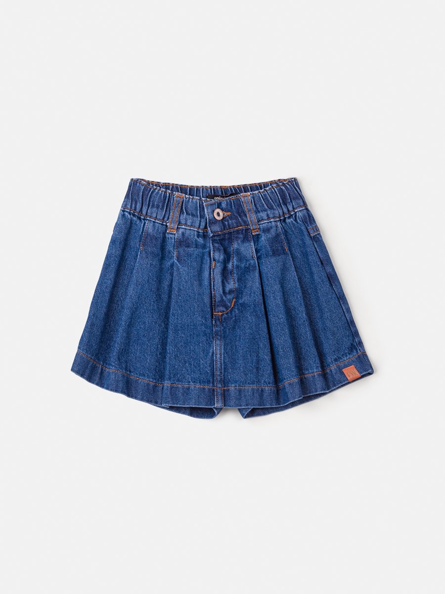 Short saia jeans fashion infanto juvenil