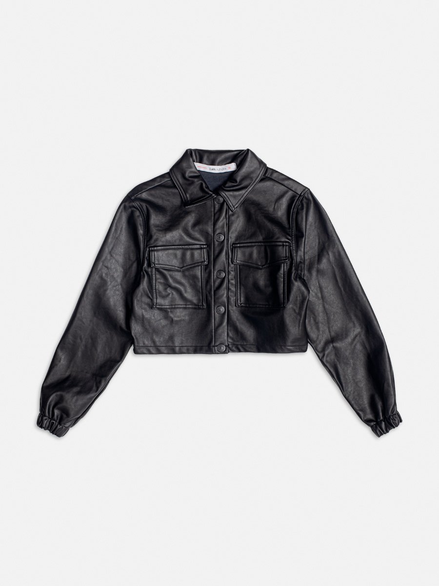 Jaqueta Black Fake Leather
