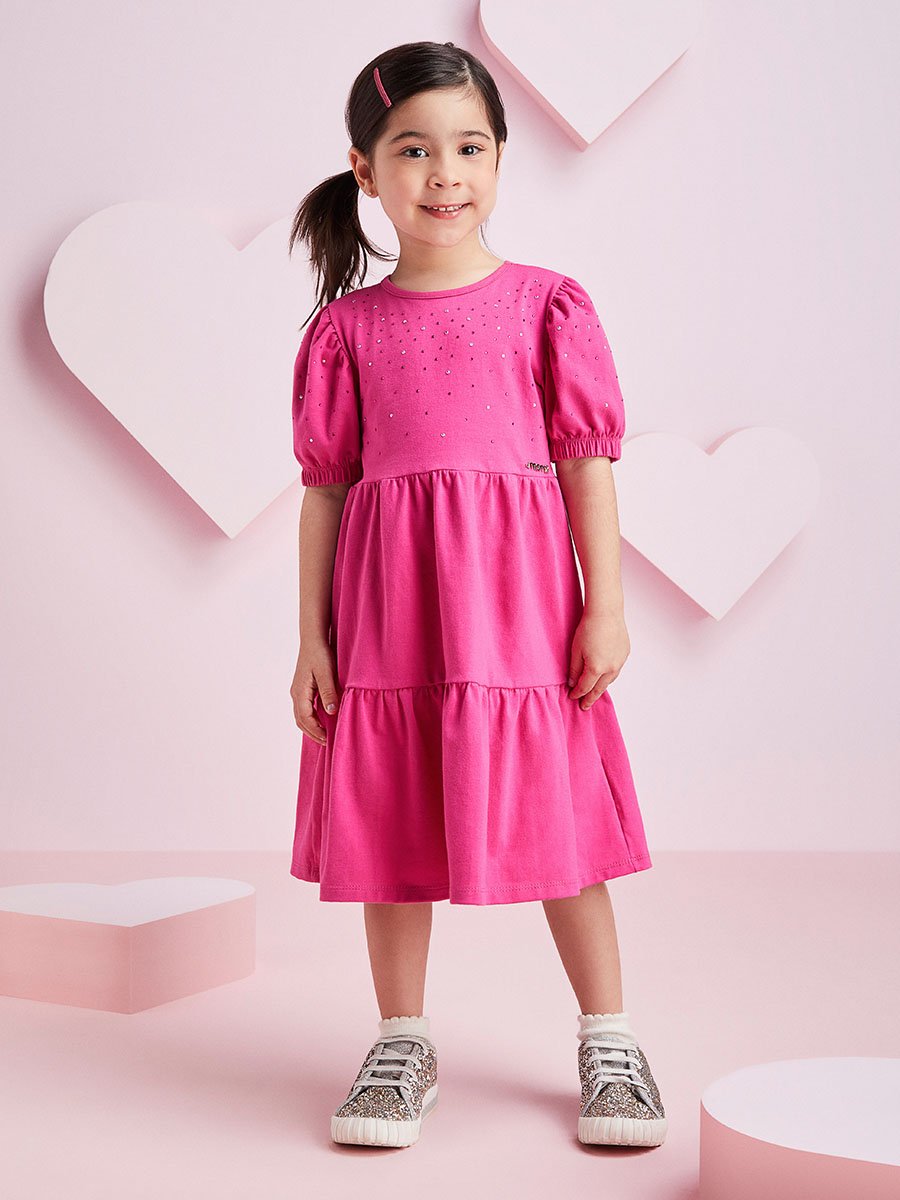 Vestido Pink com Strass