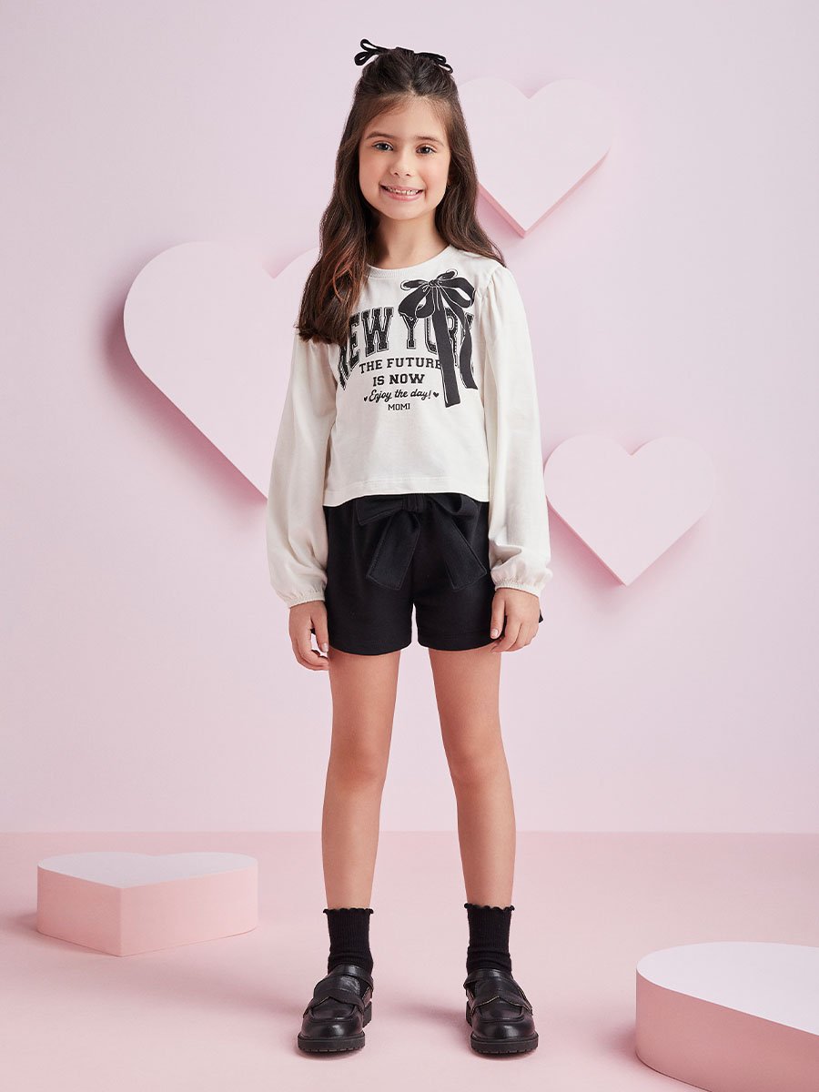 Conjunto Preto e Branco com Laço