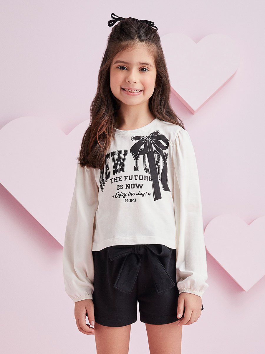 Conjunto Preto e Branco com Laço