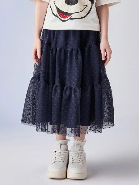 Saia de Tule com Poás Texturizados