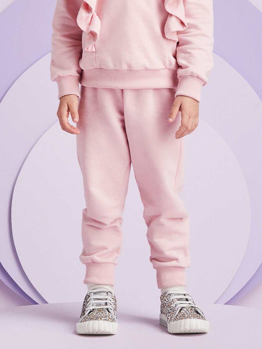 Conjunto Rosa de Moletom com Babado