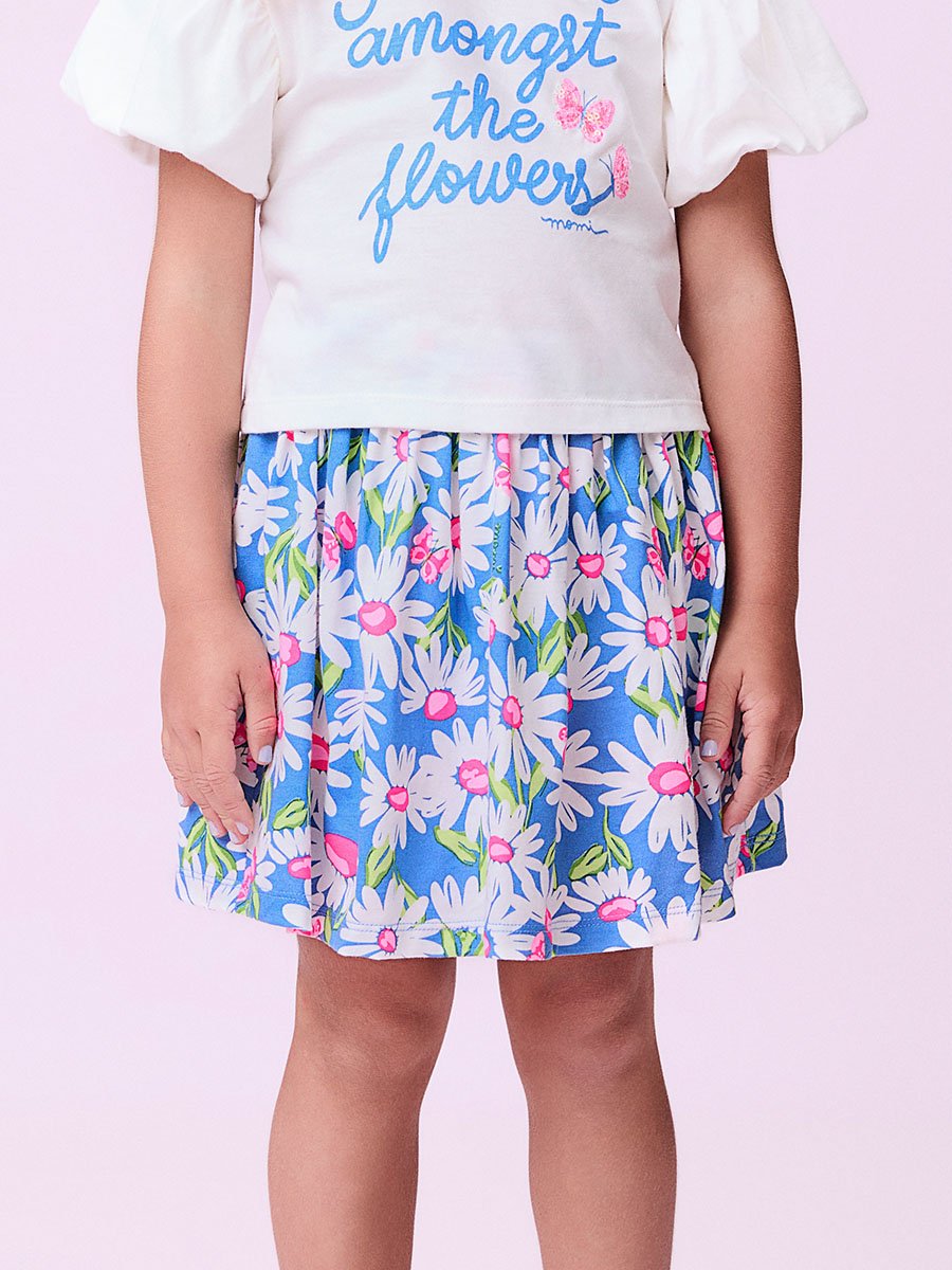 Conjunto Azul com Estampa de Floral