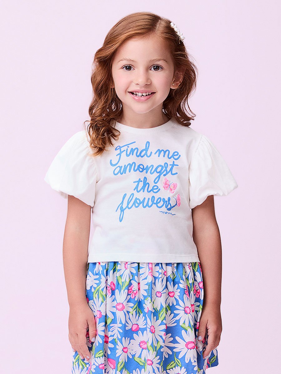 Conjunto Azul com Estampa de Floral