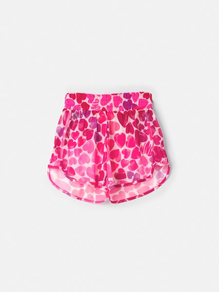 Short Saída de Praia com Estampa de Corações