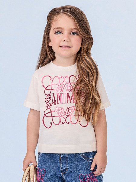 Blusa Off White com Estampa de Rococó