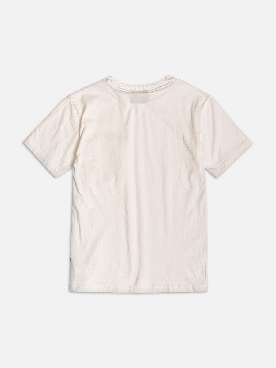 Camiseta Off White com Bolso e Lapela