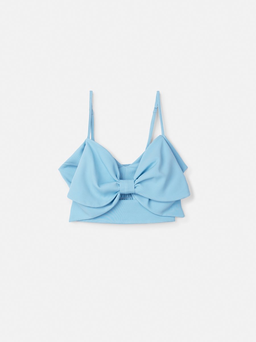 トップス Andmary Paula lacey chiffon tops blue ANDMARY】Paula lacey chiffon tops