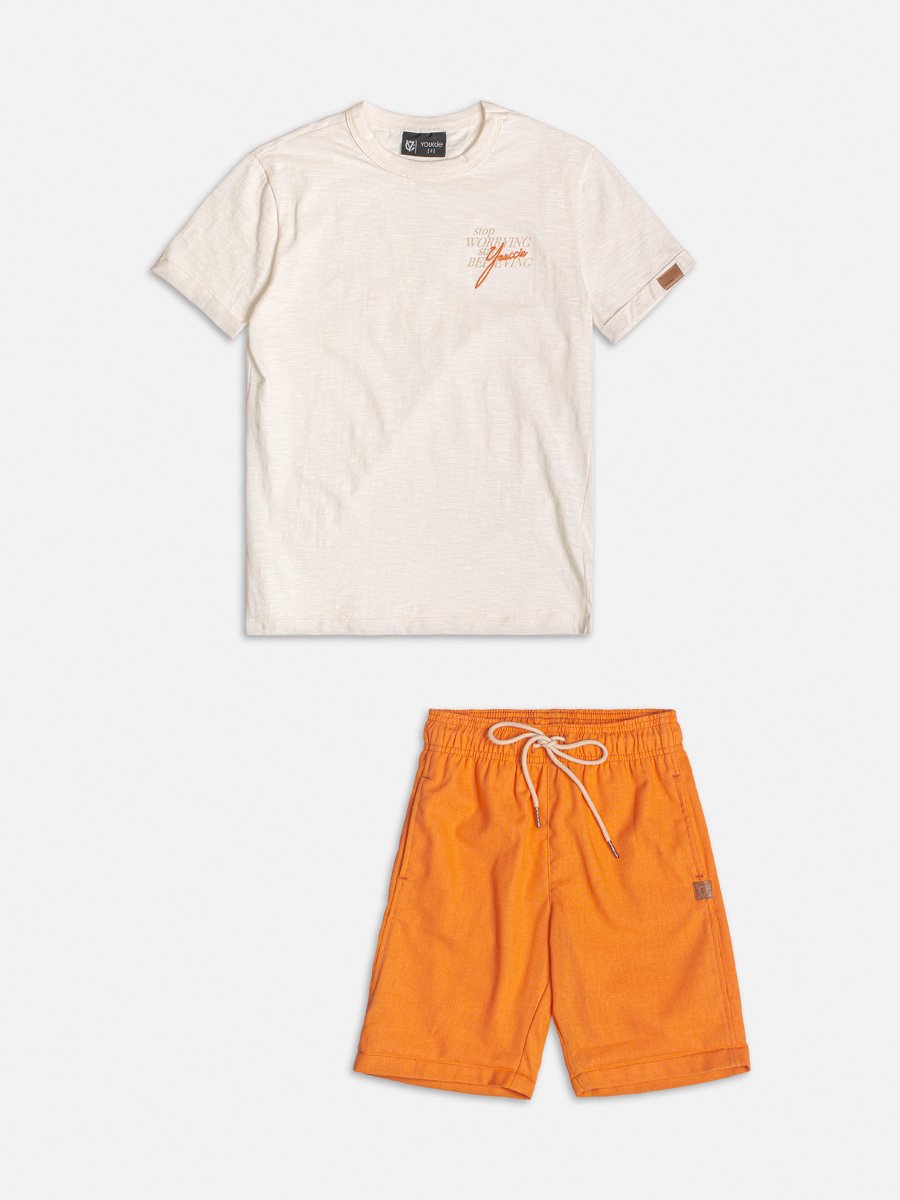 Conjunto Laranja com Estampa Youccie