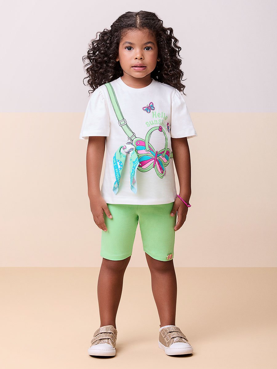 Conjunto Estampado com Aplique de Lenço