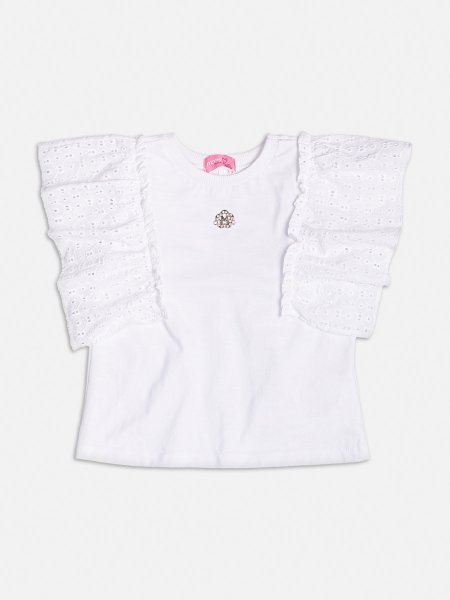 Blusa Off com Mangas de Laise