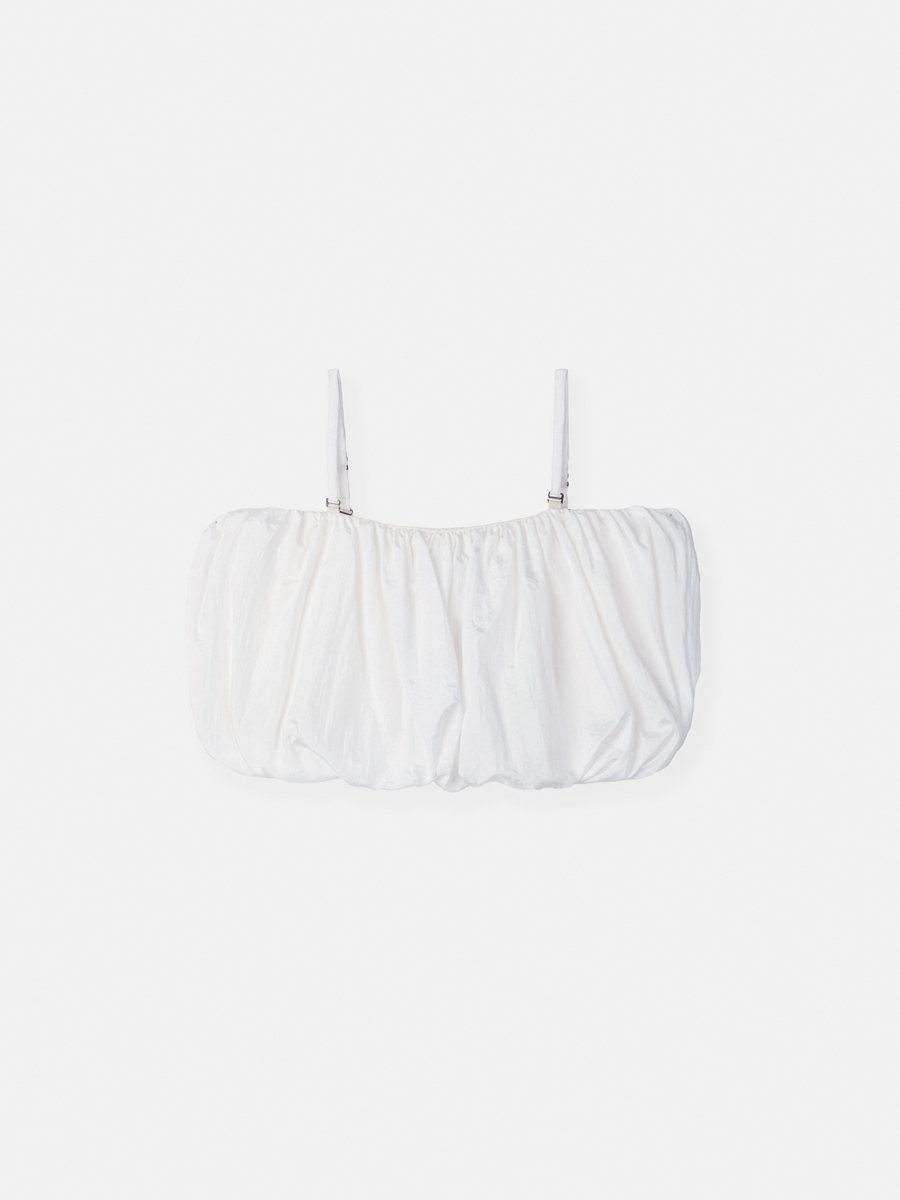 Top Balonê Off White de Tafetá