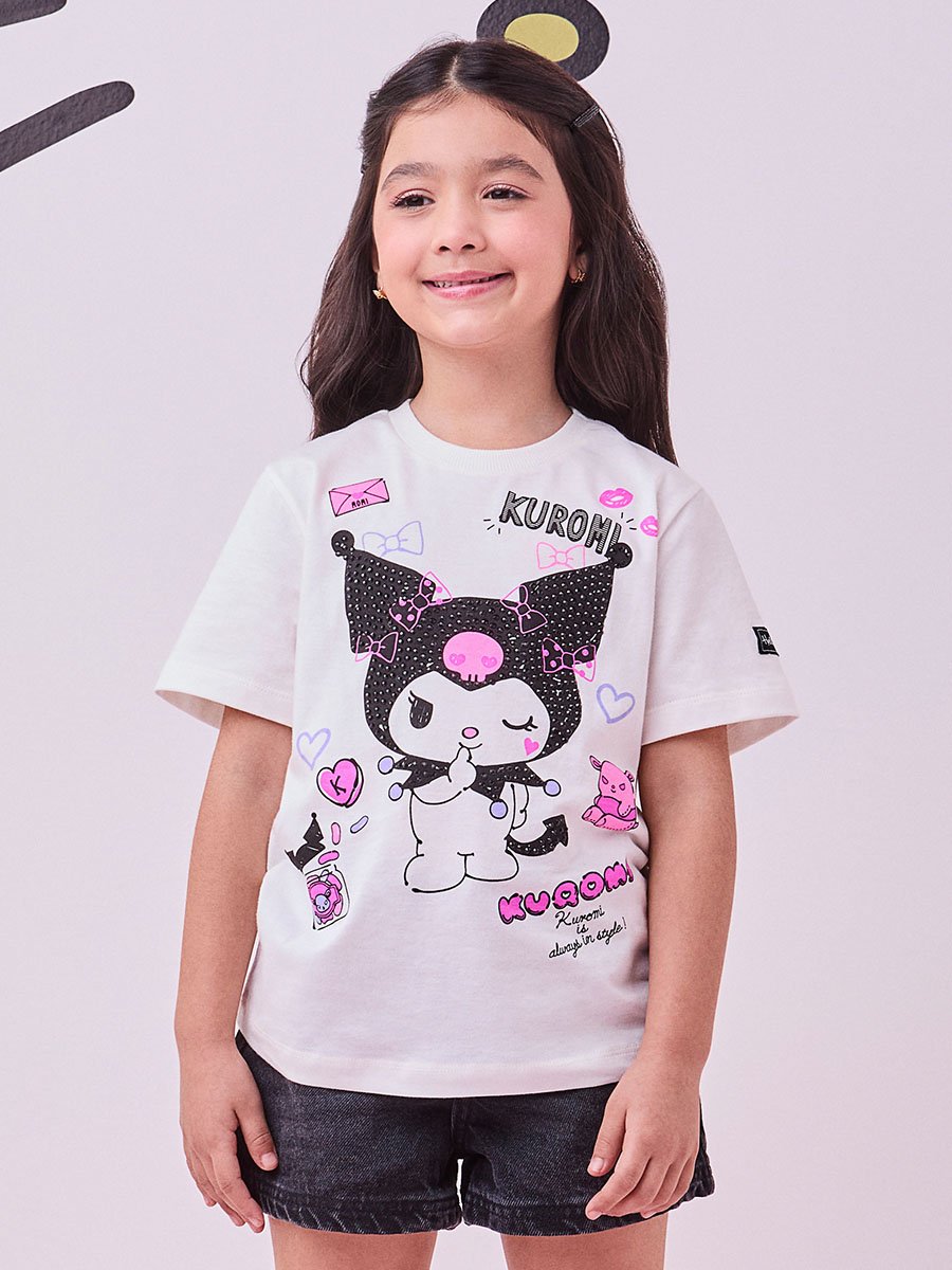 Blusa Off da Kuromi com Strass