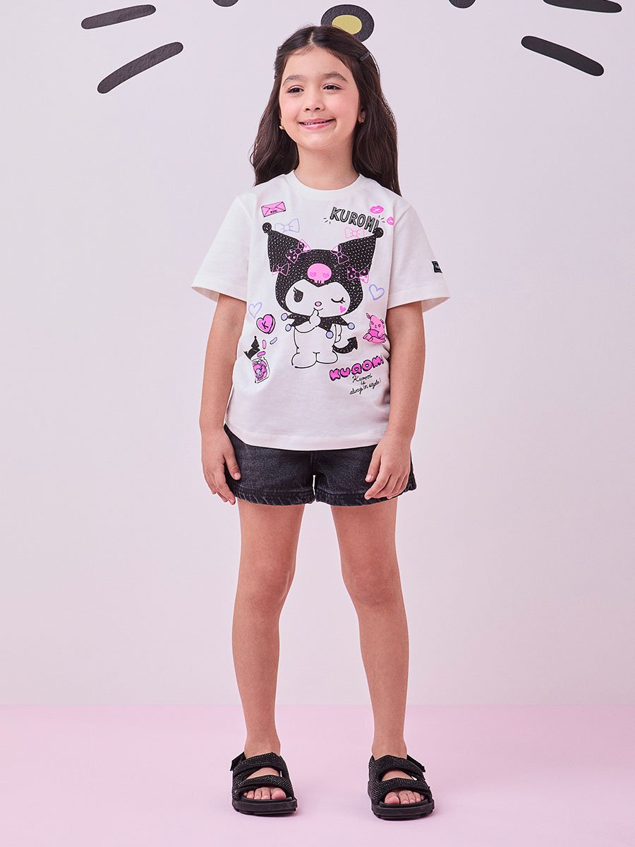 Blusa Off da Kuromi com Strass