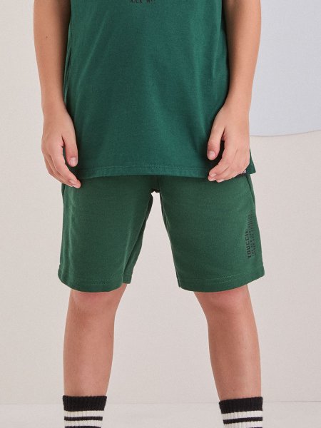 Bermuda Verde Militar de Moletom