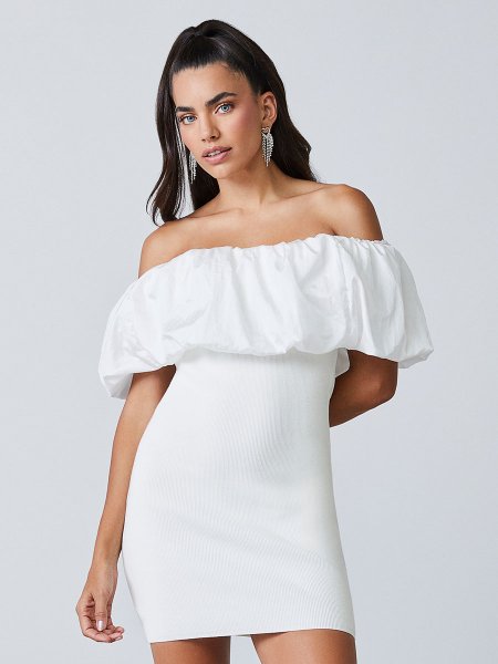 Vestido Off de Tricot Balonê