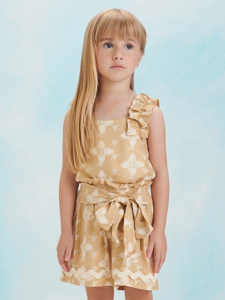 Conjunto de Tecido Amarelo Floral