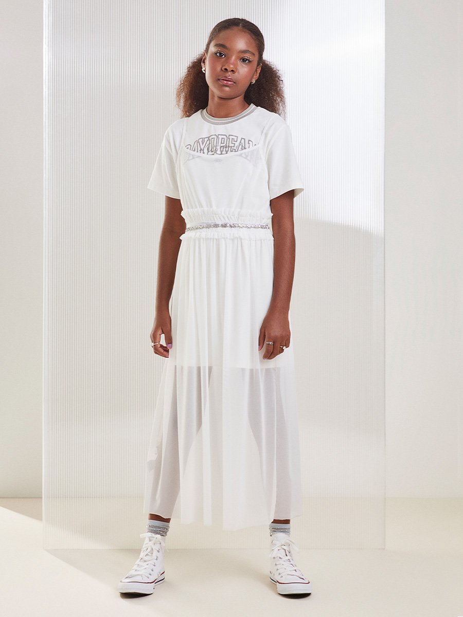 トップス CLANE/CONSTRUCTIVE FORM BODY SUIT/1White Conjunto de Tule Off White
