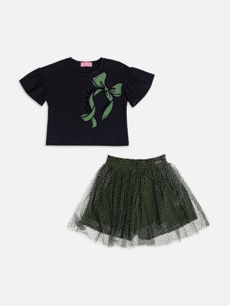 Conjunto Verde de Tule com Poá
