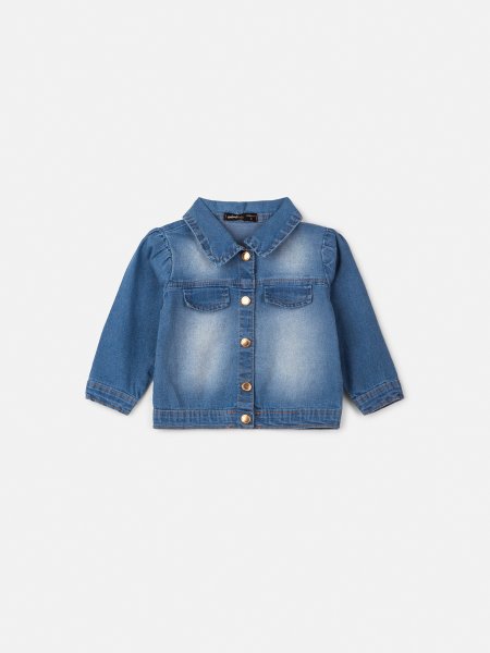 Jaqueta Jeans com Botões Dourados