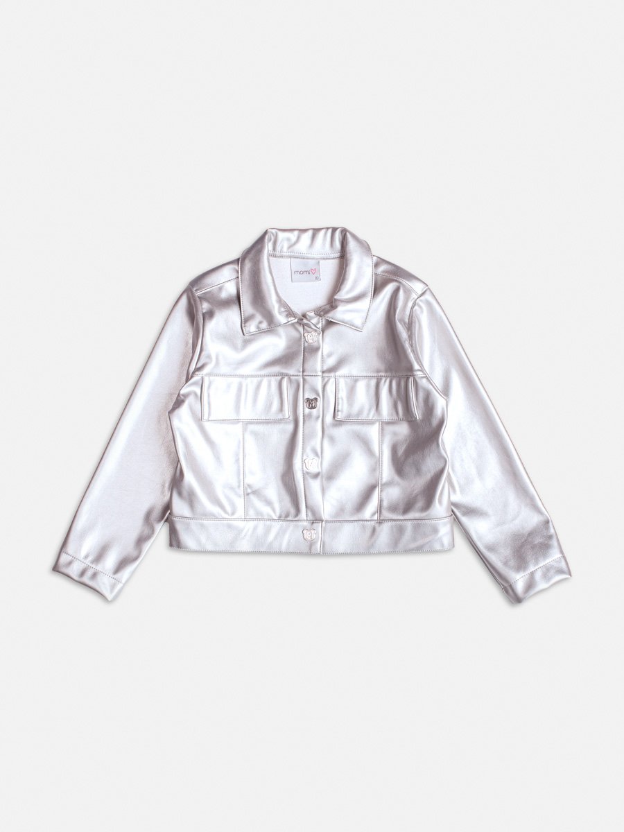Jaqueta Fake Leather Metalizada