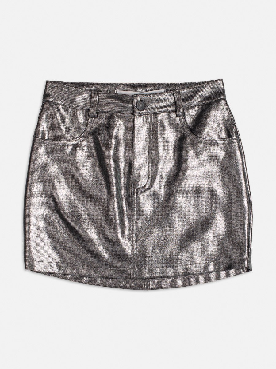 Saia Fake Leather Metalizada