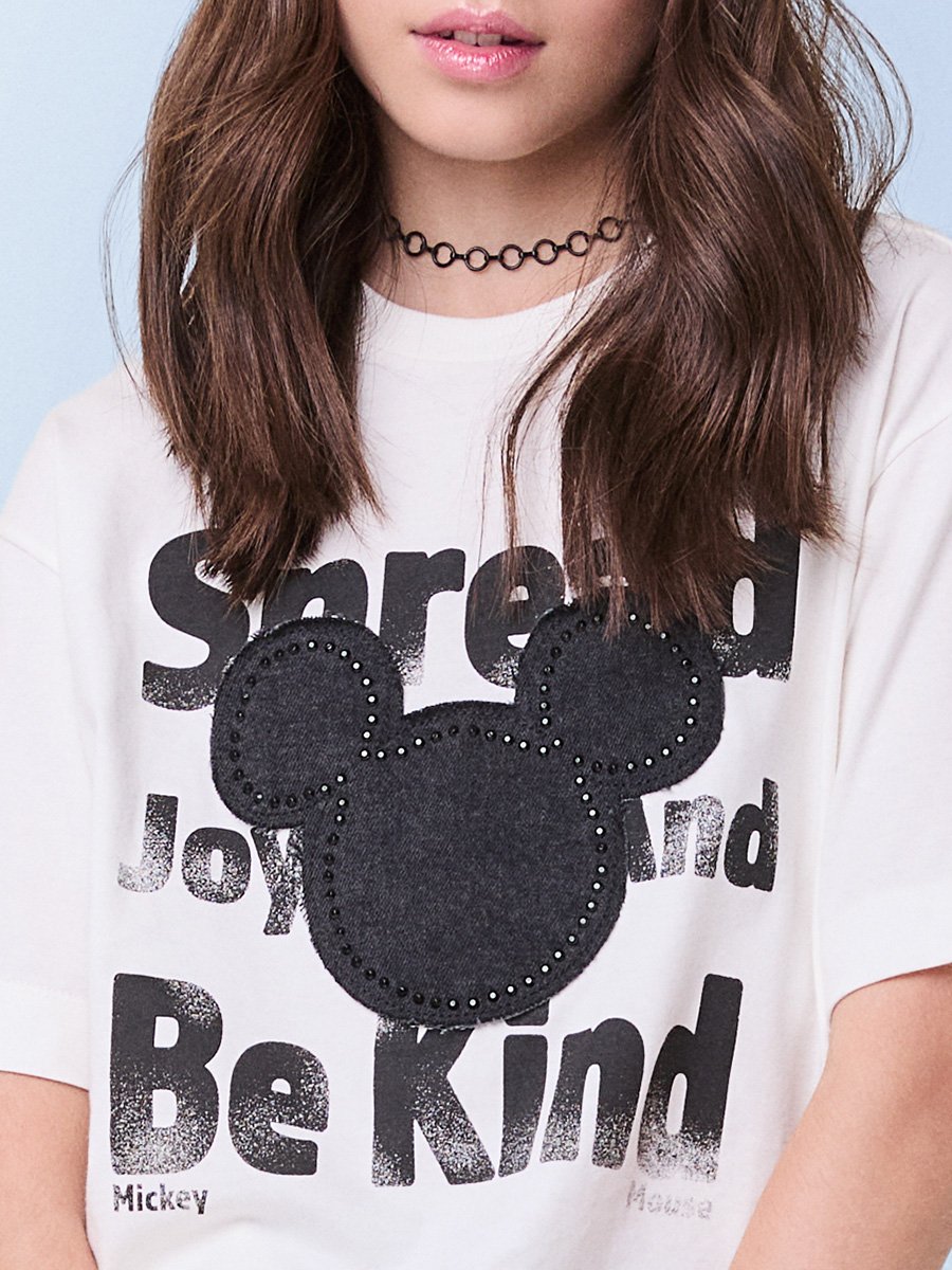 T-Shirt Off White Confort do Mickey