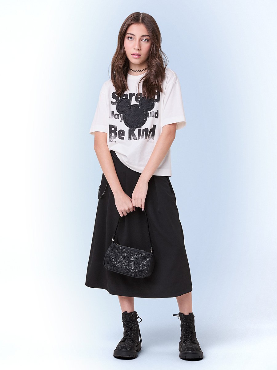 T-Shirt Off White Confort do Mickey