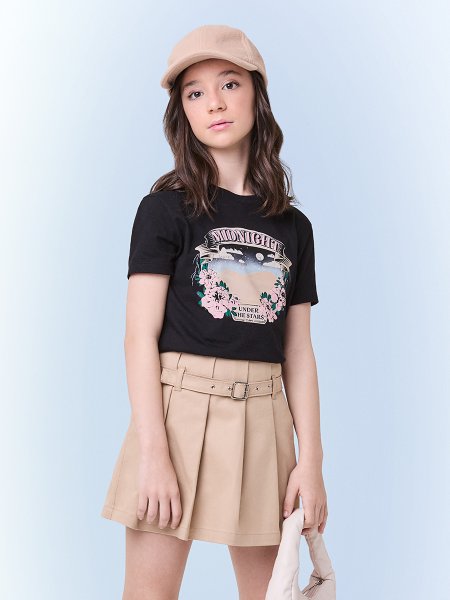 T-Shirt Black Midnight com Brilho