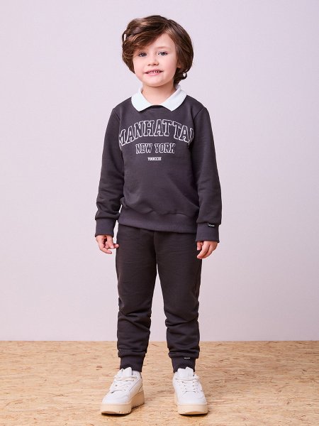 Conjunto em Moletom Grafite Escuro