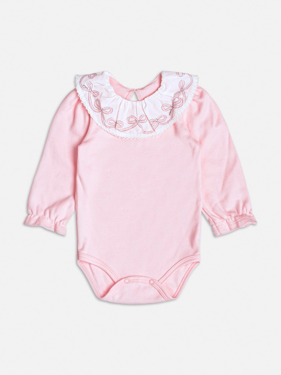 Body Rosa com Gola de Babado