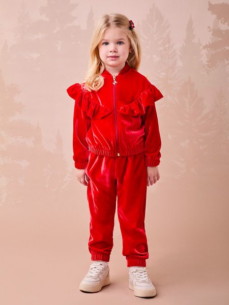 Conjunto de Plush Velvet com Babado