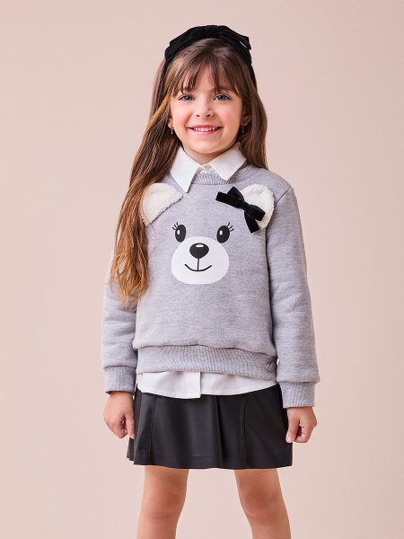 Casaco Cinza de Urso com Orelhas